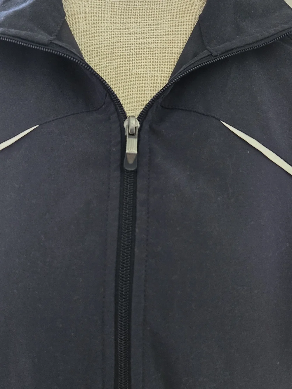 Adidas Men's Navy Track Jacket with White Stripe Details